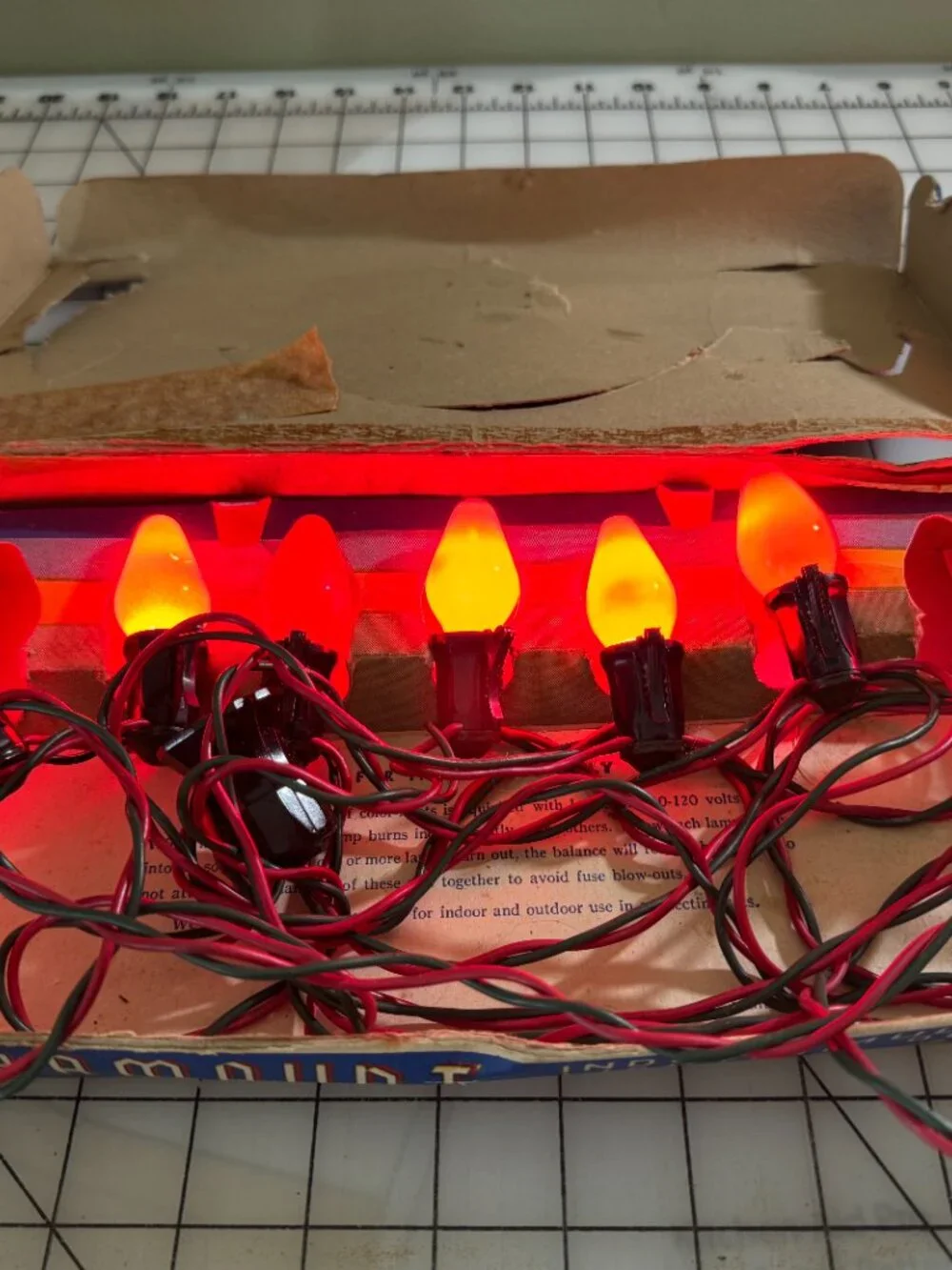 Vintage 1950s Paramount Christmas Tree Lights Lot of 2 RED